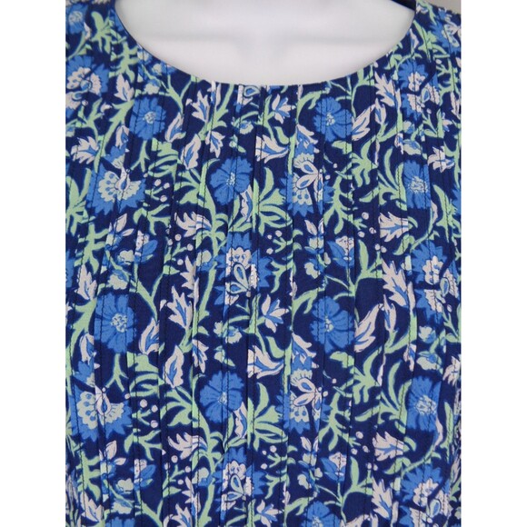 Vineyard Vines Blue Floral Winter Garden Pintuck Mini Dress Size XS - Picture 6 of 15